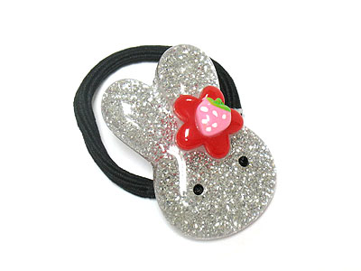 Bunny glittering kids pony tail holder