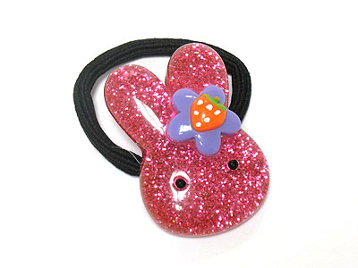 Bunny glittering kids pony tail holder