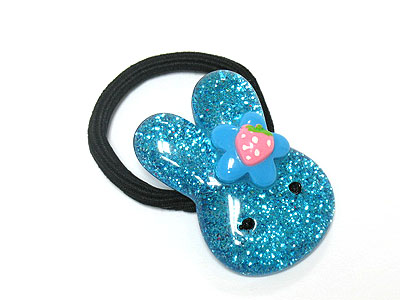 Bunny glittering kids pony tail holder