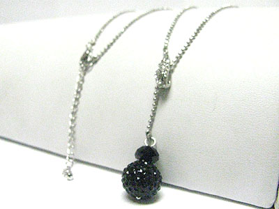 Crystal ball and facet cubic ball necklace