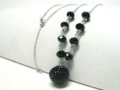 Crystal ball and facet cubic ball necklace