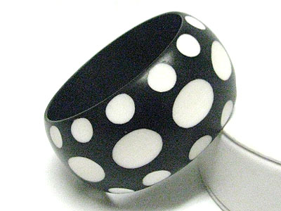 Polka dot wood bangle