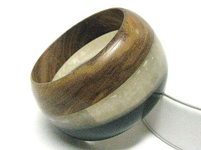 Triple stripe wood bangle