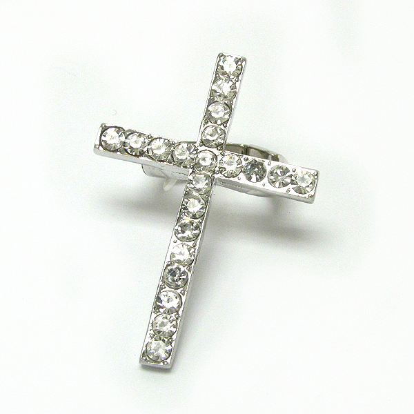 Crystal cross stretch ring