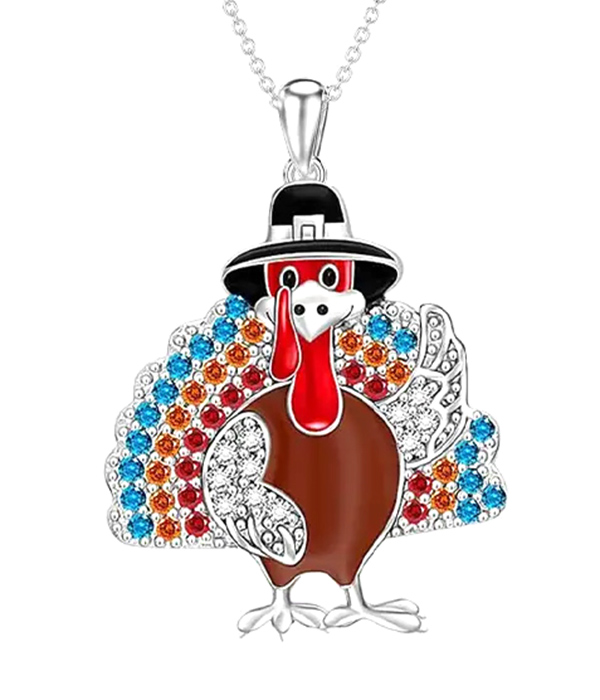 Thansgiving theme turkey necklace