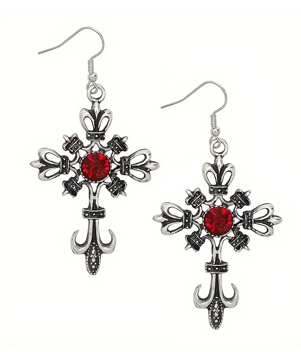 Gothic cross earring