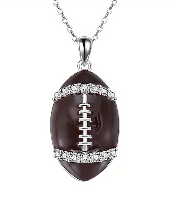 Sport theme football pendant necklace