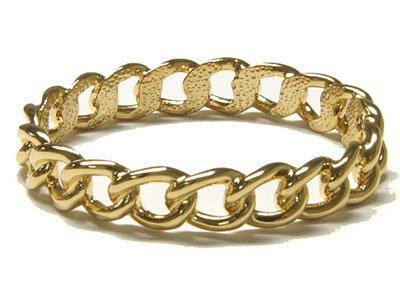 Chain shape metal cuff bangle