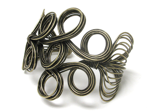 Multi curved wire art bracelet