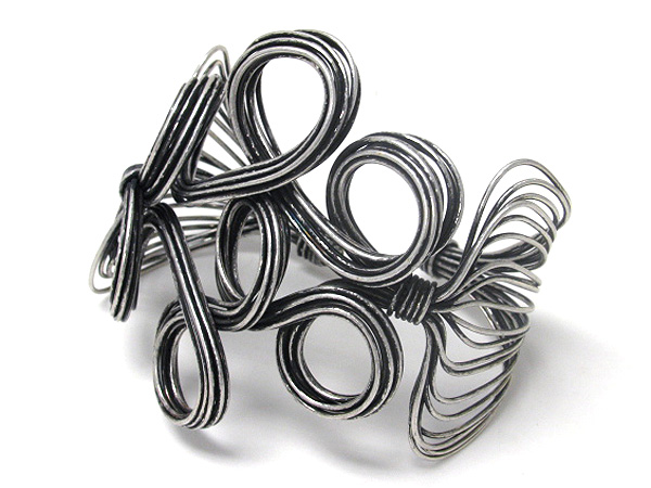 Multi curved wire art bracelet