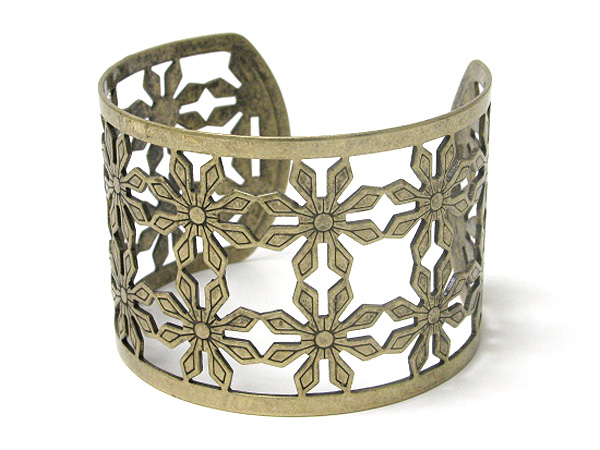 Snow flake shape link metal bracelet