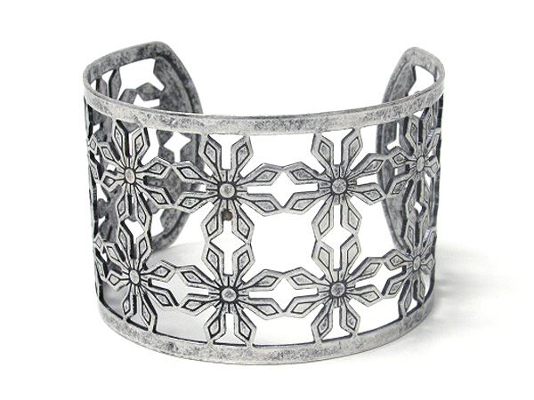 Snow flake shape link metal bracelet