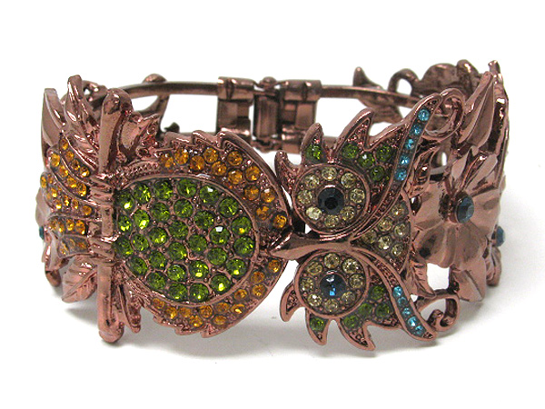 Crystal stud owl bracelet