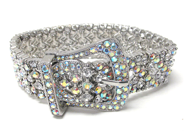 Crystal stud belt stretch bracelet