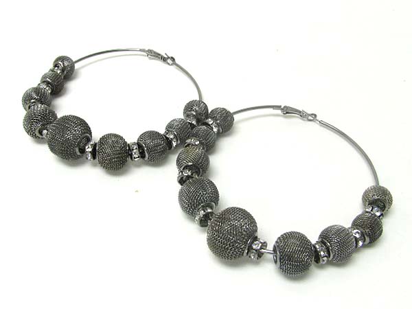 4 inch hoop mesh metal ball basketball wives inspired earring - hoops