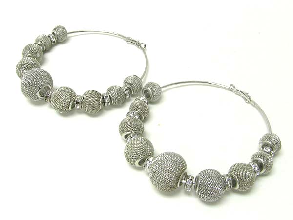 4 inch hoop mesh metal ball basketball wives inspired earring - hoops