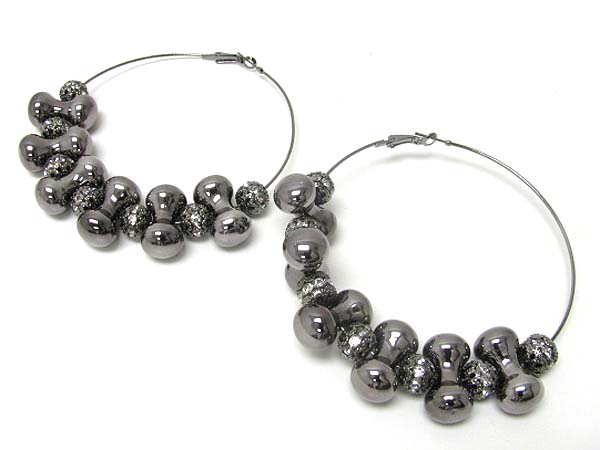 4 inch hoop crystal fireball and metal link basketball wives inspired earring - hoops