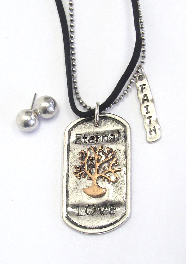 Religious inspiration dog tag necklace set