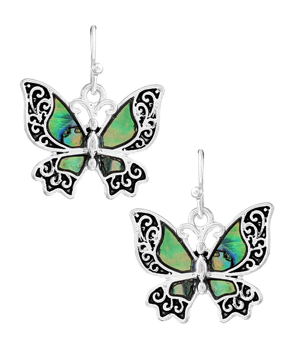 Abalone butterfly earring