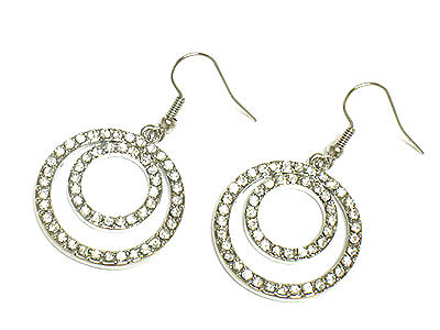 Double crystal round drop earring