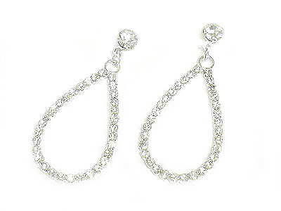 Crystal tear drop shape earring