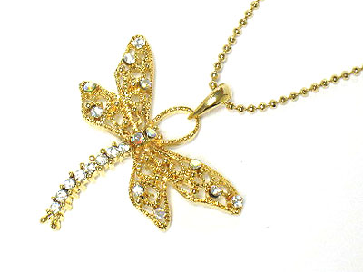 Crystal dragonfly necklace