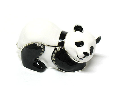 Crystal panda jewelry box