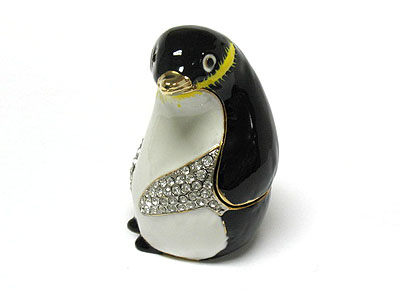 Crystal penguin jewelry box