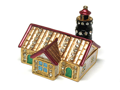 Crystal light house jewelry box