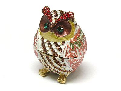 Crystal owl jewelry box