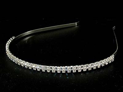 Rhinestone two line metal headband