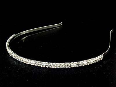 Rhinestone two line metal headband