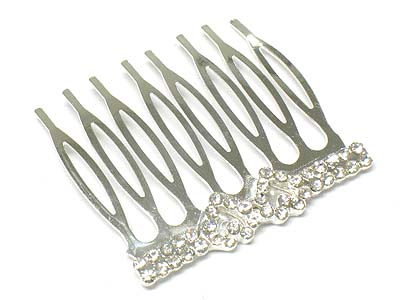 Crystal deco heart small hair comb