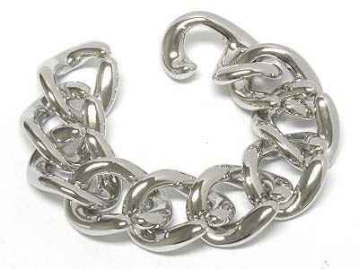 Large chain plain metal look hollow acrylic bracelet