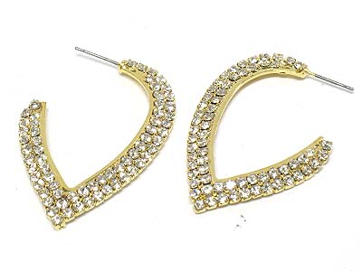 Crystal paved frame earring 