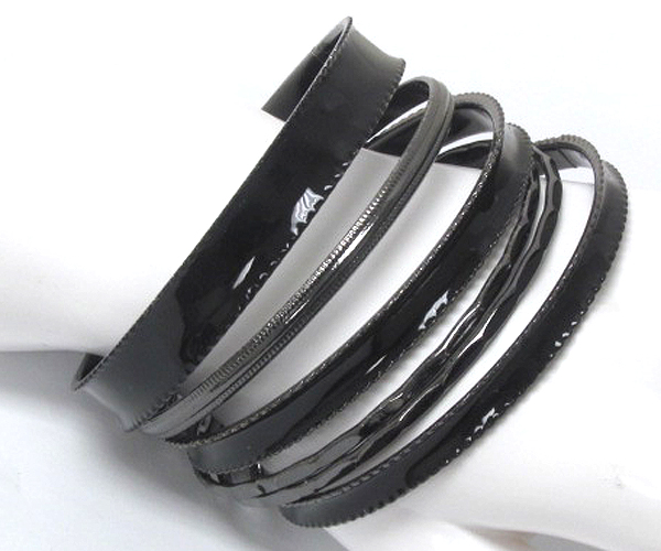 5 row mixed metal bangle set