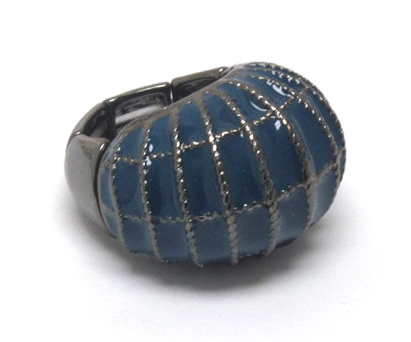 Enamel metal puffy stretch ring