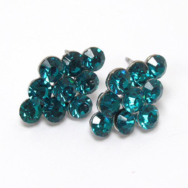 Multi crystal deco stud earring