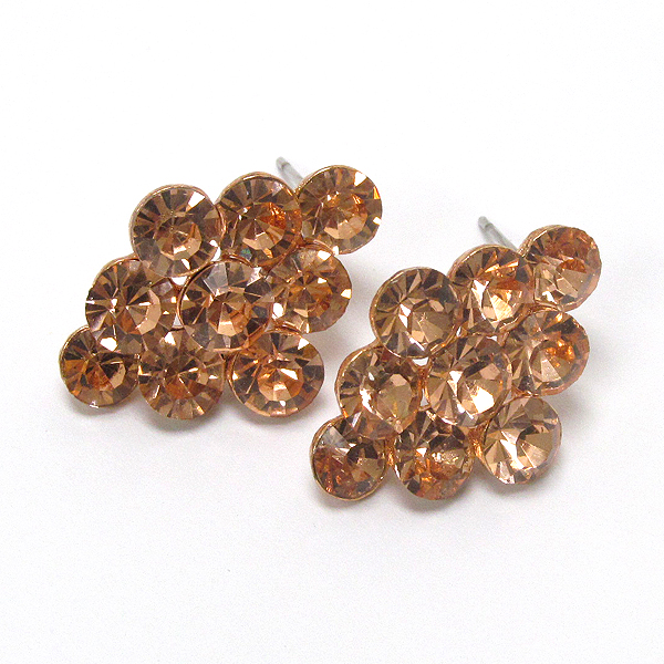 Multi crystal deco stud earring