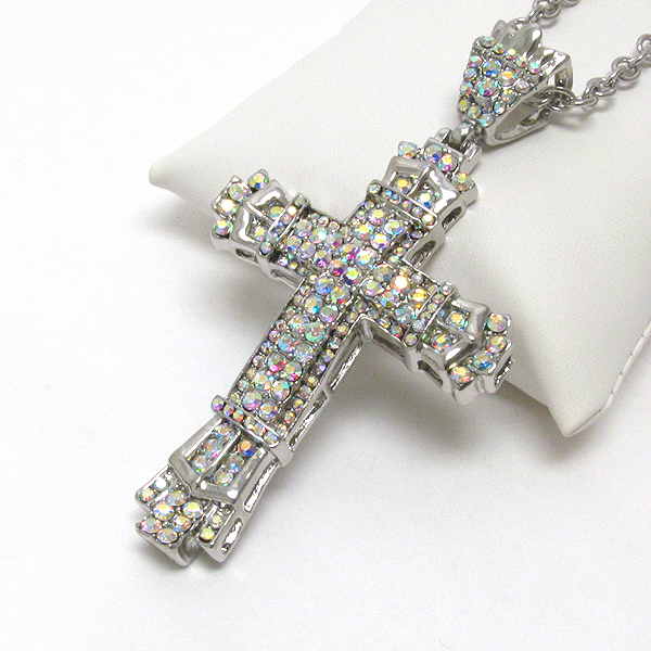 Crystal cross pendant necklace