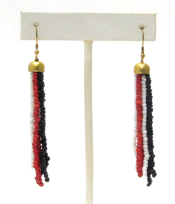 Tribal multi sead beads drop earring