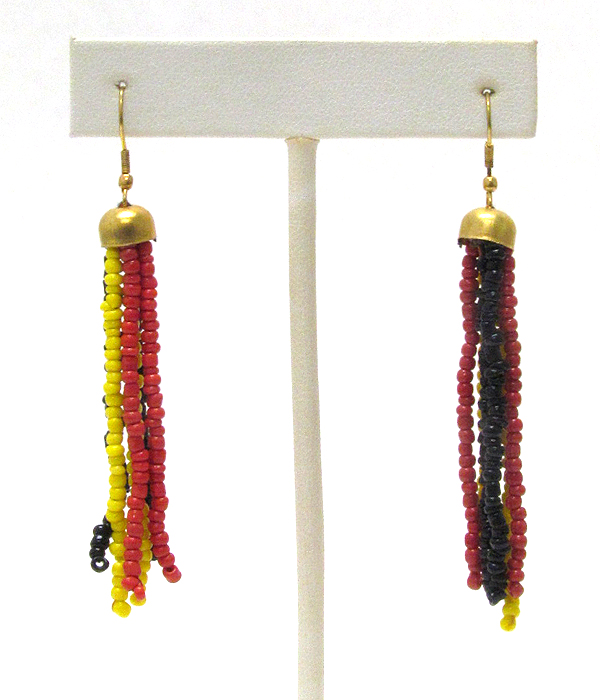 Tribal multi sead beads drop earring