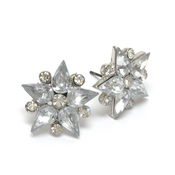 Crystal flower stud earring