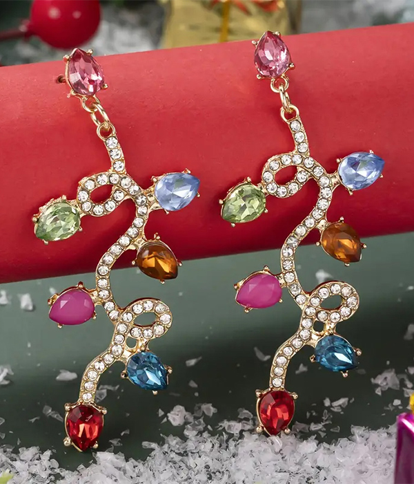 Christmas theme string lights earring