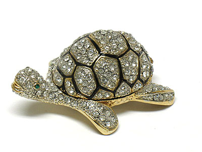 Crystal turtle jewelry box