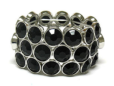 Triple acryl stone stretch bracelet