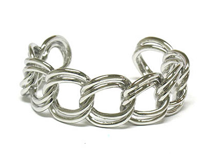 Metal chain shape cuff bangle