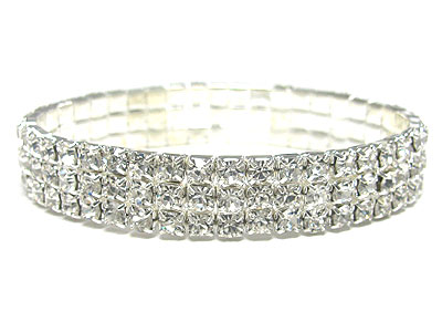 Triple rhinestone stretch bracelet