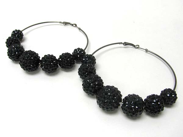 3.5 inch hoop crystal fireball basketball wives inspired earring - hoops