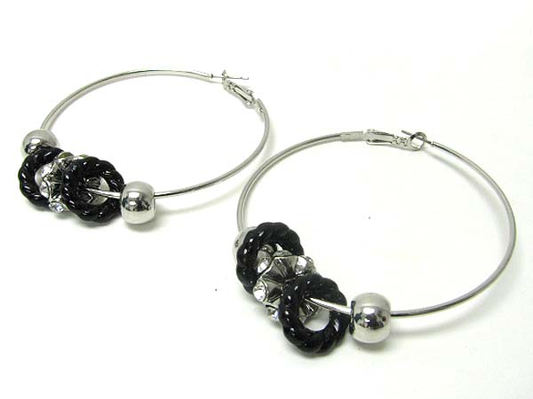 3 inch hoop crystal rondelle combo earring? - hoops